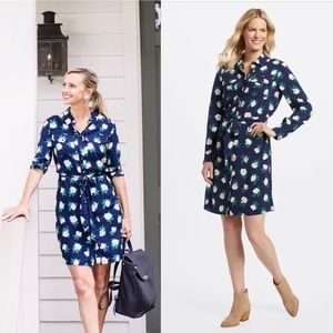 Draper James Navy Floral Shirt Dress